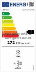 Pultová mrazící truhla LIEBHERR EFL 3055 - bílá, plné víko - 266L