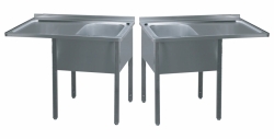 Nerezový dřez - mycí stůl s přesahem montovaný - 6 variant